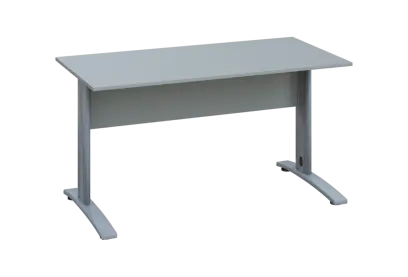 EPK 27 - 14 stůl kancelářský, kovová podnož stříbrná, deska 25 mm, široký 1400 mm, šedá